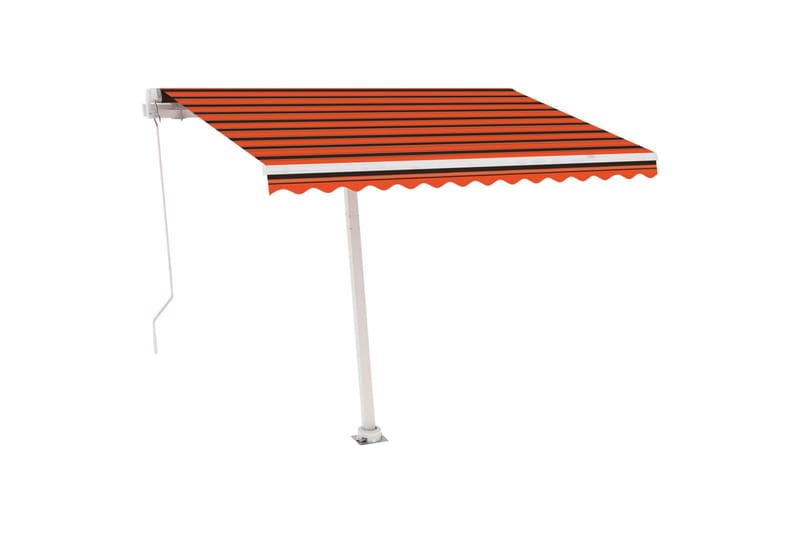 Manuell uttrekkbar markise med LED 300x250 cm - Oransj - Balkongmarkise - Markiser - Terrassemarkise