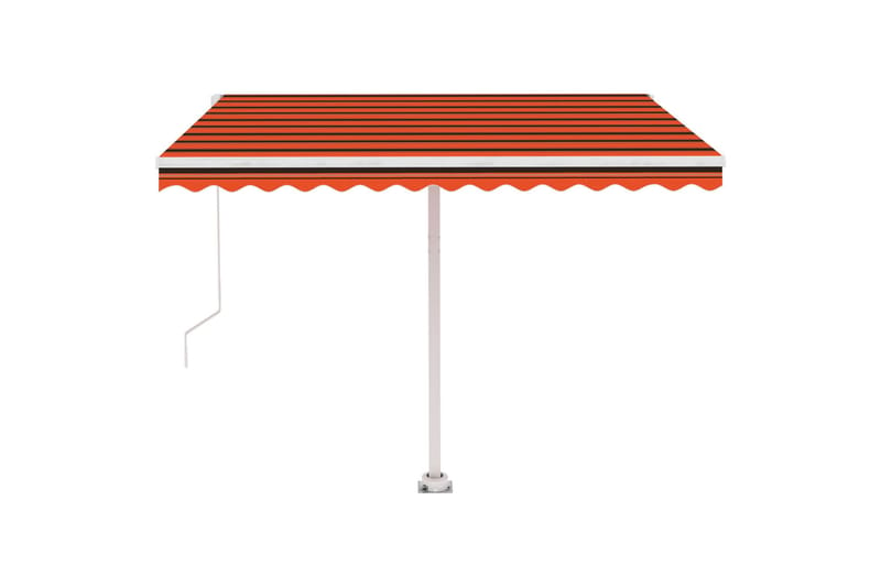 Manuell uttrekkbar markise med LED 300x250 cm - Oransj - Balkongmarkise - Markiser - Terrassemarkise