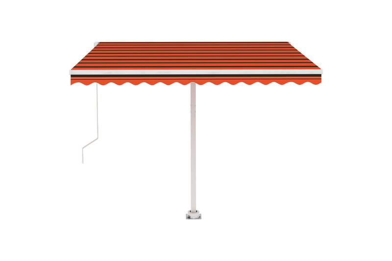 Manuell uttrekkbar markise med LED 300x250 cm - Oransj - Hagemøbler - Solbeskyttelse - Markiser - Balkongmarkise