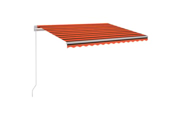 Manuell uttrekkbar markise med LED 300x250 cm - Oransj - Hagemøbler - Solbeskyttelse - Markiser - Balkongmarkise