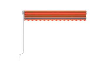 Manuell uttrekkbar markise med LED 300x250 cm - Oransj - Hagemøbler - Solbeskyttelse - Markiser - Balkongmarkise