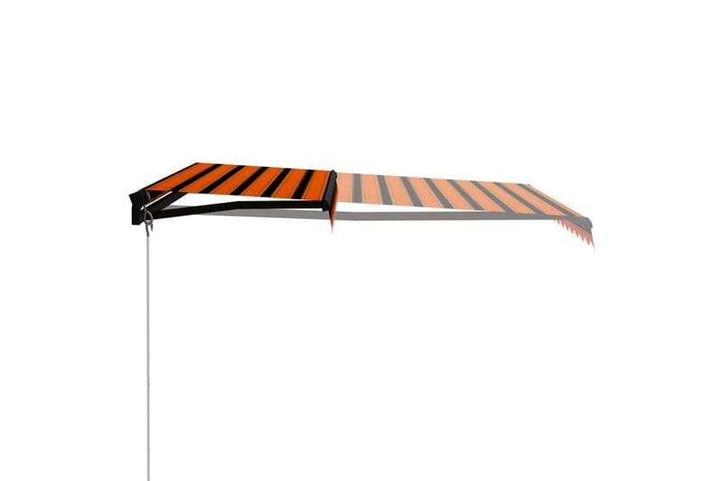 Manuell uttrekkbar markise med LED 300x250 cm oransje & brun - Vindusmarkise - Markiser