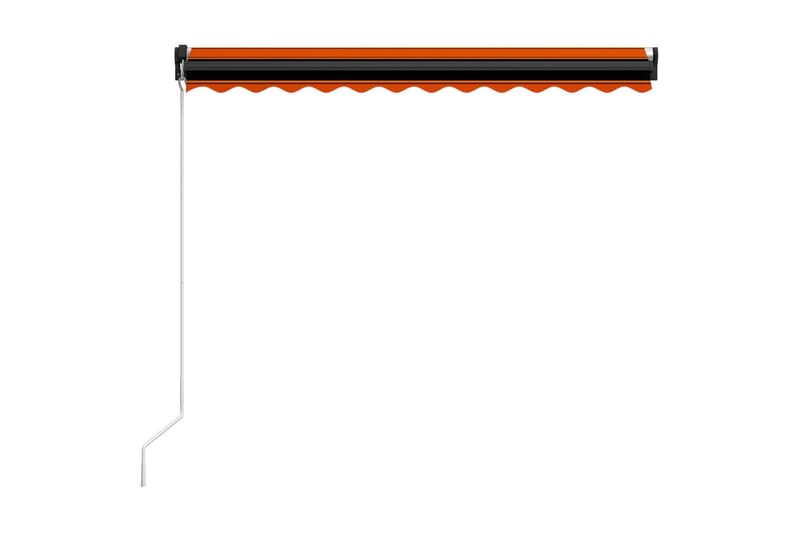 Manuell uttrekkbar markise med LED 300x250 cm oransje & brun - Vindusmarkise - Markiser
