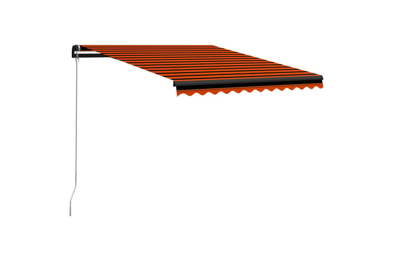 Manuell uttrekkbar markise med LED 300x250 cm oransje & brun - Vindusmarkise - Markiser