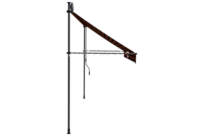 Manuell uttrekkbar markise med LED 350 cm oransje og brun - Flerfarget - Hagemøbler - Solbeskyttelse - Markiser - Balkongmarkise
