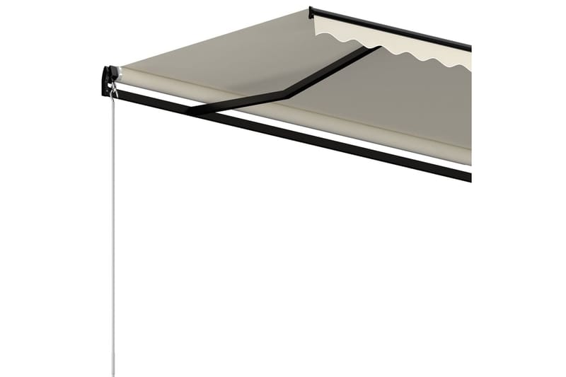 Manuell uttrekkbar markise med LED 350x250 cm kremhvit - Krem - Balkongmarkise - Markiser - Terrassemarkise