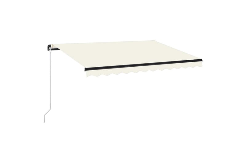 Manuell uttrekkbar markise med LED 350x250 cm kremhvit - Krem - Balkongmarkise - Markiser - Terrassemarkise