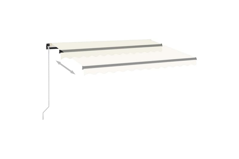 Manuell uttrekkbar markise med LED 350x250 cm kremhvit - Krem - Balkongmarkise - Markiser - Terrassemarkise