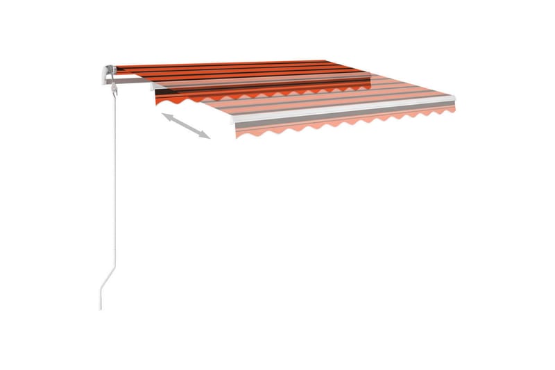Manuell uttrekkbar markise med LED 3x2,5 m oransje og brun - Balkongmarkise - Markiser - Terrassemarkise