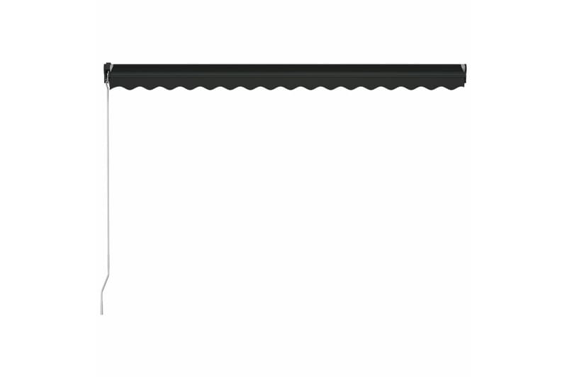 Manuell uttrekkbar markise med LED 400x300 cm antrasitt - Grå - Balkongmarkise - Markiser - Terrassemarkise