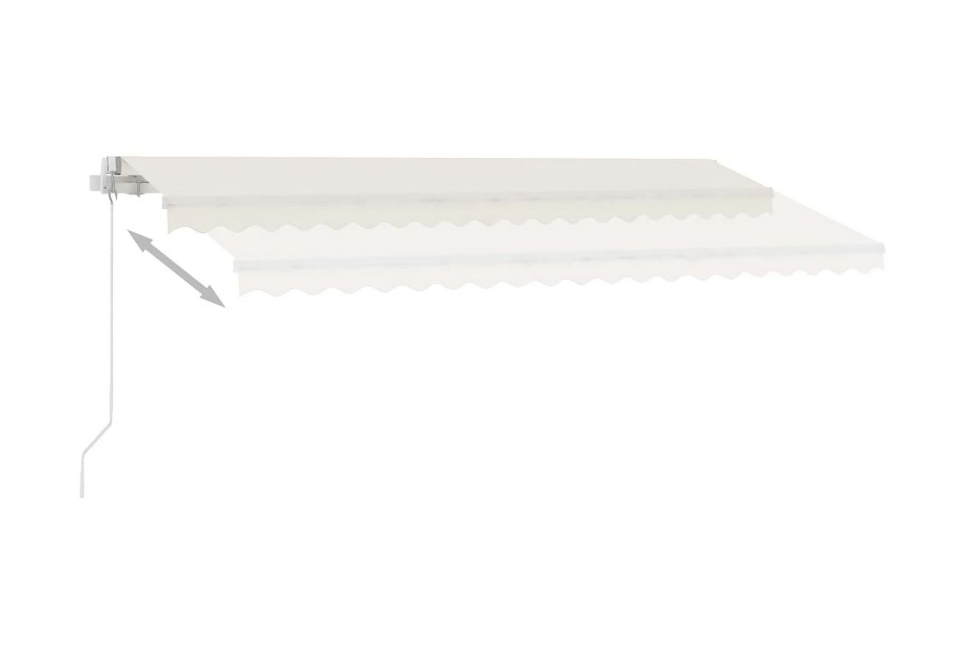Manuell uttrekkbar markise med LED 400x300 cm kremhvit - Krem - Hagemøbler - Solbeskyttelse - Markiser - Balkongmarkise
