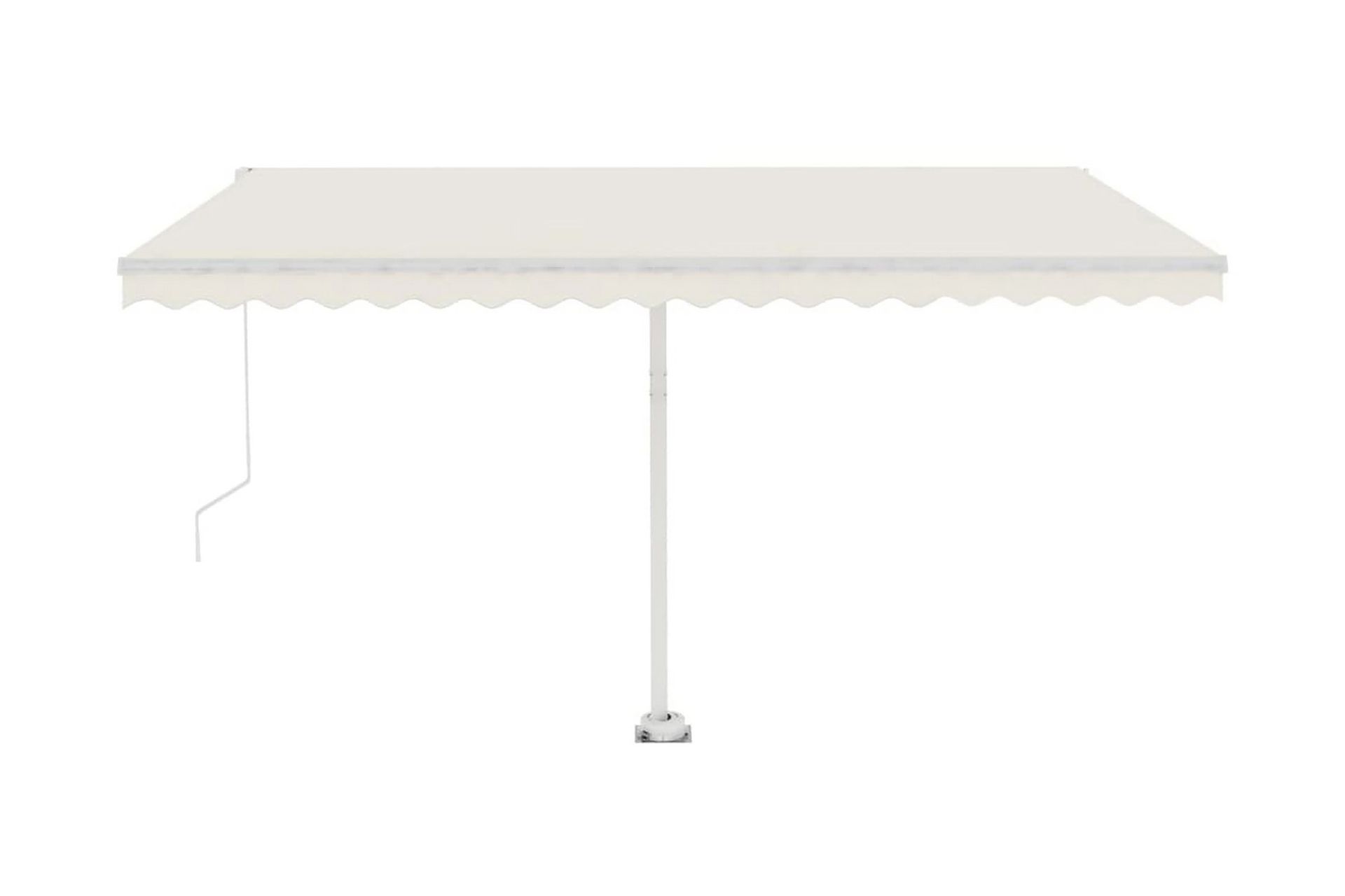 Manuell uttrekkbar markise med LED 400x300 cm kremhvit - Krem - Hagemøbler - Solbeskyttelse - Markiser - Balkongmarkise