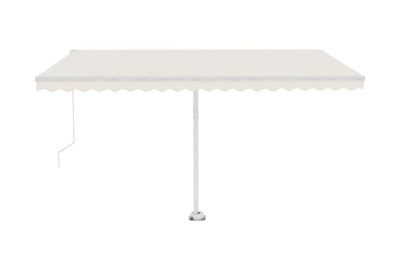 Manuell uttrekkbar markise med LED 400x300 cm kremhvit - Krem - Hagemøbler - Solbeskyttelse - Markiser - Balkongmarkise