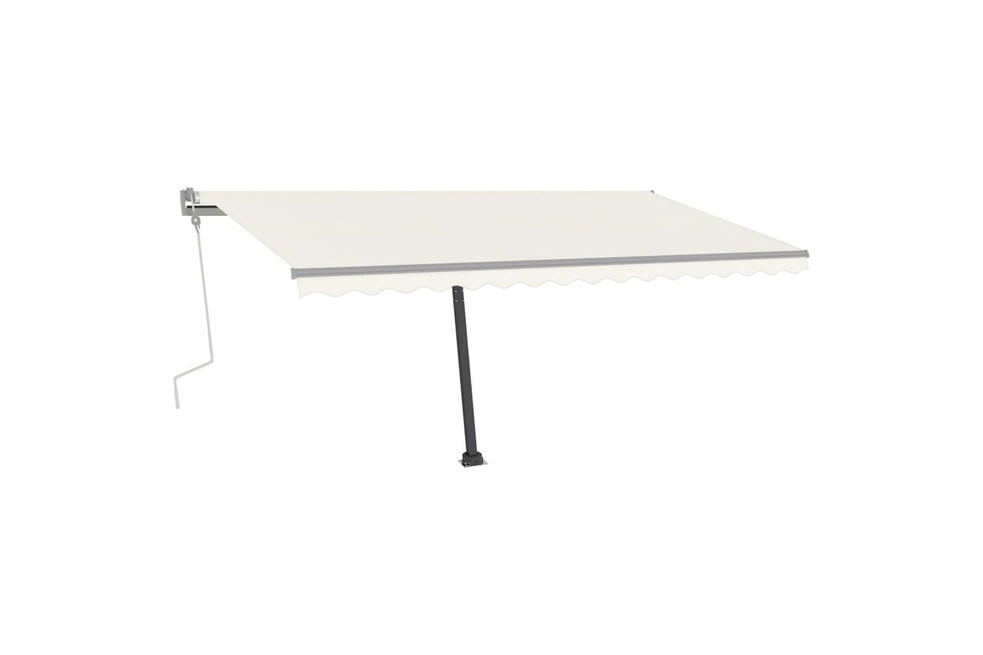 Manuell uttrekkbar markise med LED 400x300 cm kremhvit - Krem - Hagemøbler - Solbeskyttelse - Markiser - Balkongmarkise