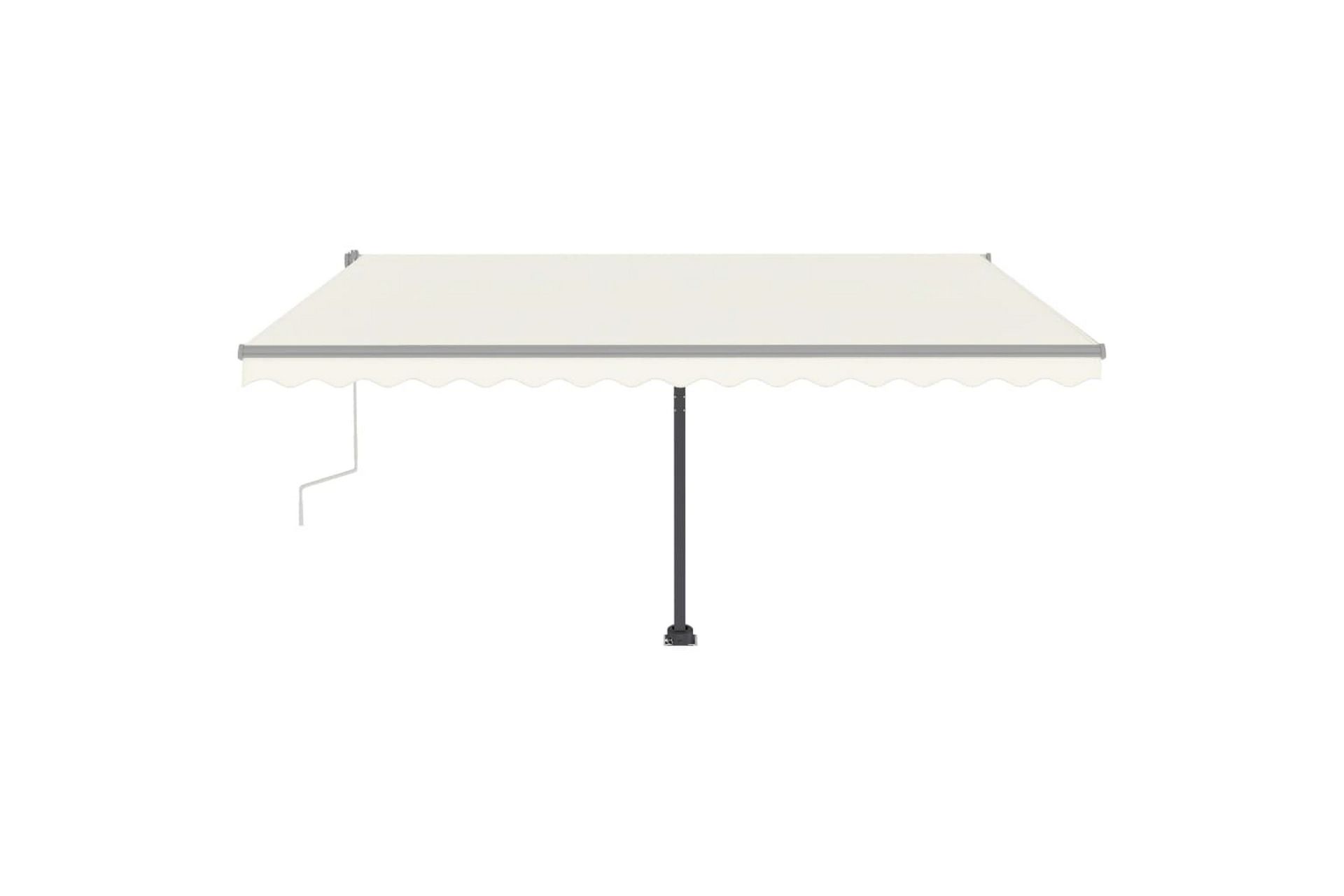 Manuell uttrekkbar markise med LED 400x300 cm kremhvit - Krem - Hagemøbler - Solbeskyttelse - Markiser - Balkongmarkise