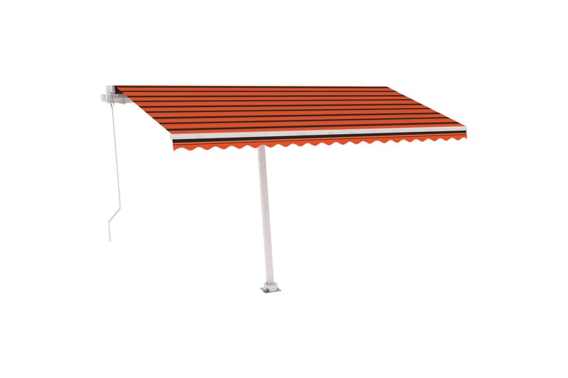 Manuell uttrekkbar markise med LED 400x300 cm - Oransj - Hagemøbler - Solbeskyttelse - Markiser - Balkongmarkise