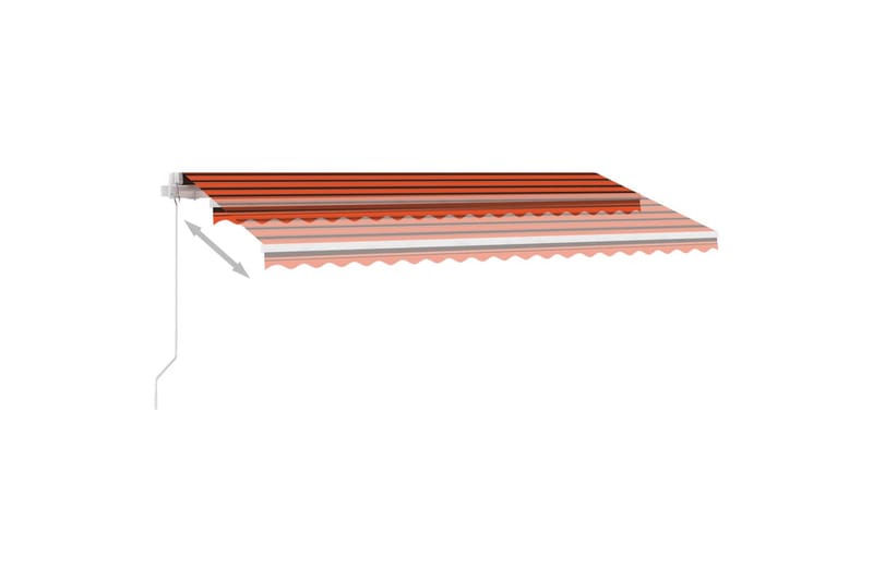 Manuell uttrekkbar markise med LED 400x300 cm - Oransj - Balkongmarkise - Markiser - Terrassemarkise