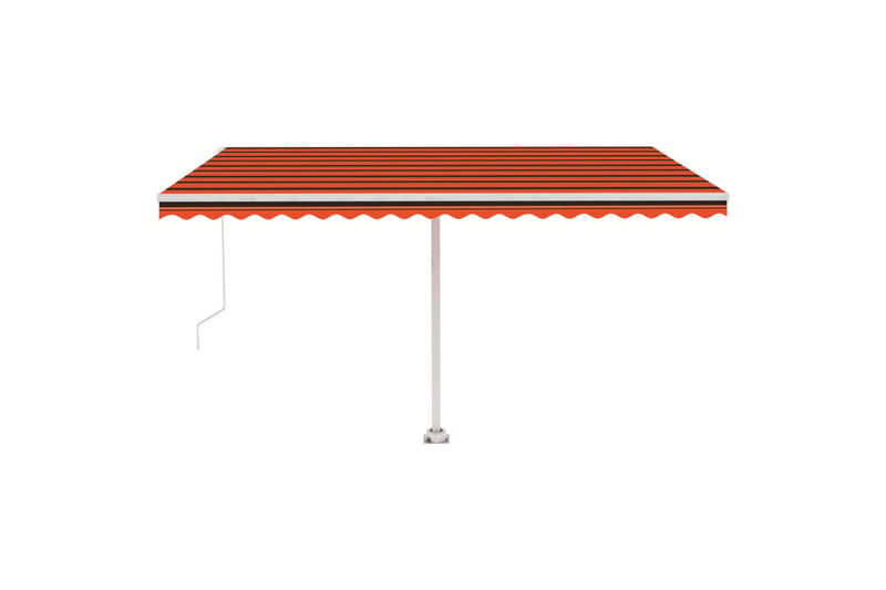 Manuell uttrekkbar markise med LED 400x300 cm - Oransj - Hagemøbler - Solbeskyttelse - Markiser - Balkongmarkise