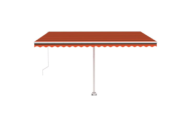 Manuell uttrekkbar markise med LED 400x300 cm - Oransj - Balkongmarkise - Markiser - Terrassemarkise