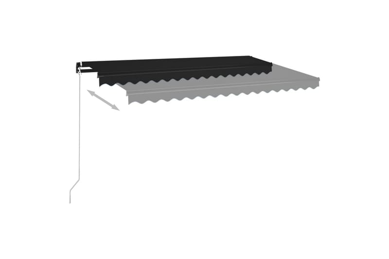 Manuell uttrekkbar markise med LED 400x350 cm antrasitt - Antrasittgrå - Hagemøbler - Solbeskyttelse - Markiser - Balkongmarkise