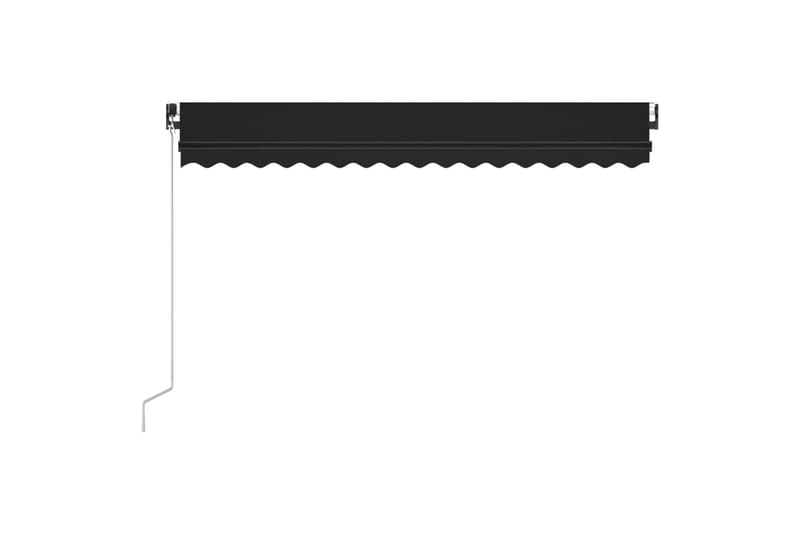 Manuell uttrekkbar markise med LED 400x350 cm antrasitt - Antrasittgrå - Hagemøbler - Solbeskyttelse - Markiser - Balkongmarkise