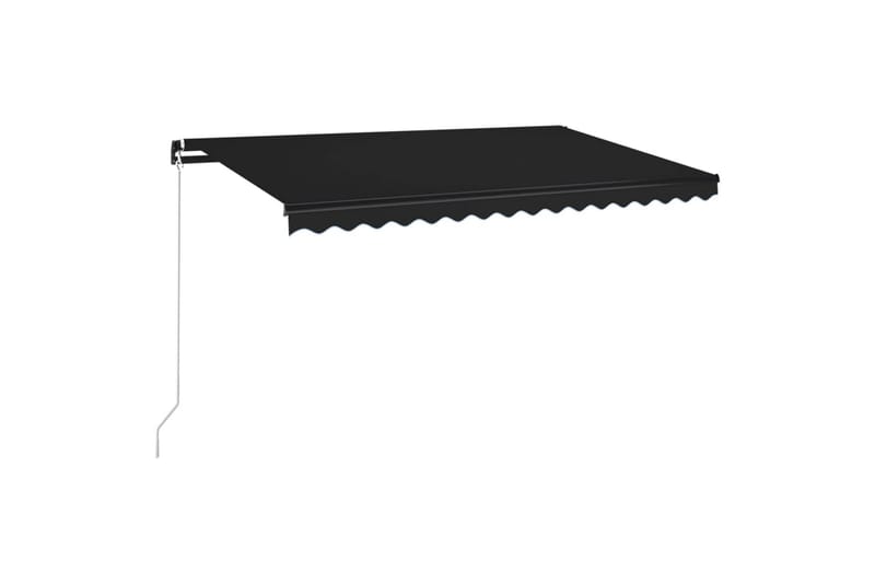 Manuell uttrekkbar markise med LED 400x350 cm antrasitt - Antrasittgrå - Hagemøbler - Solbeskyttelse - Markiser - Balkongmarkise