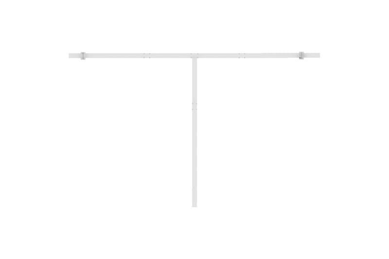 Manuell uttrekkbar markise med LED 400x350 cm kremhvit - Krem - Hagemøbler - Solbeskyttelse - Markiser - Balkongmarkise
