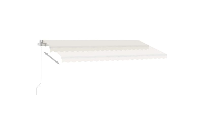 Manuell uttrekkbar markise med LED 400x350 cm kremhvit - Krem - Balkongmarkise - Markiser - Terrassemarkise