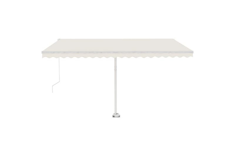 Manuell uttrekkbar markise med LED 400x350 cm kremhvit - Krem - Hagemøbler - Solbeskyttelse - Markiser - Balkongmarkise