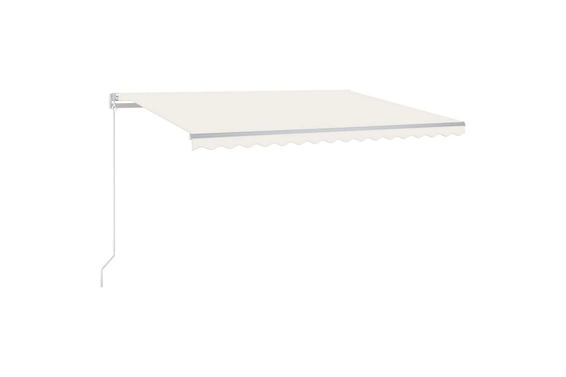 Manuell uttrekkbar markise med LED 400x350 cm kremhvit - Krem - Hagemøbler - Solbeskyttelse - Markiser - Balkongmarkise