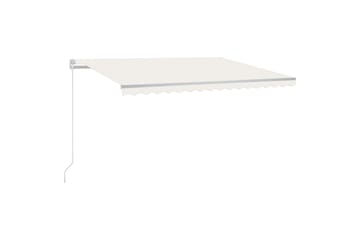 Manuell uttrekkbar markise med LED 400x350 cm kremhvit - Krem - Hagemøbler - Solbeskyttelse - Markiser - Balkongmarkise