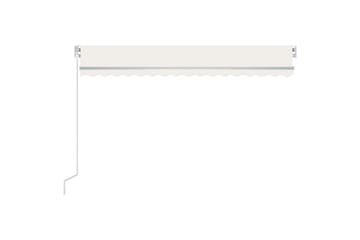 Manuell uttrekkbar markise med LED 400x350 cm kremhvit - Krem - Hagemøbler - Solbeskyttelse - Markiser - Balkongmarkise