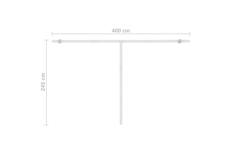 Manuell uttrekkbar markise med LED 400x350 cm kremhvit - Krem - Hagemøbler - Solbeskyttelse - Markiser - Balkongmarkise
