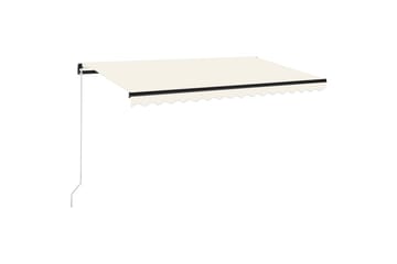 Manuell uttrekkbar markise med LED 400x350 cm kremhvit - Krem - Hagemøbler - Solbeskyttelse - Markiser - Balkongmarkise