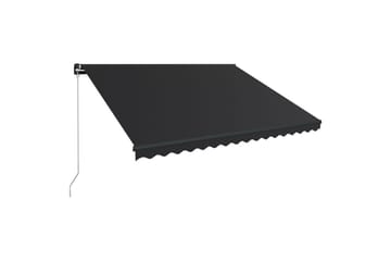 Manuell uttrekkbar markise med LED 450x300 cm antrasitt - Hagemøbler - Solbeskyttelse - Markiser - Balkongmarkise