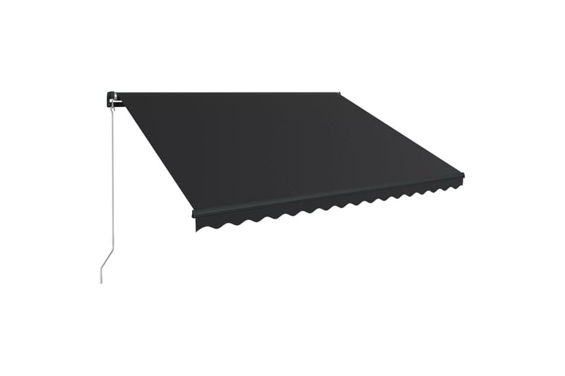 Manuell uttrekkbar markise med LED 450x300 cm antrasitt - Balkongmarkise - Markiser - Terrassemarkise