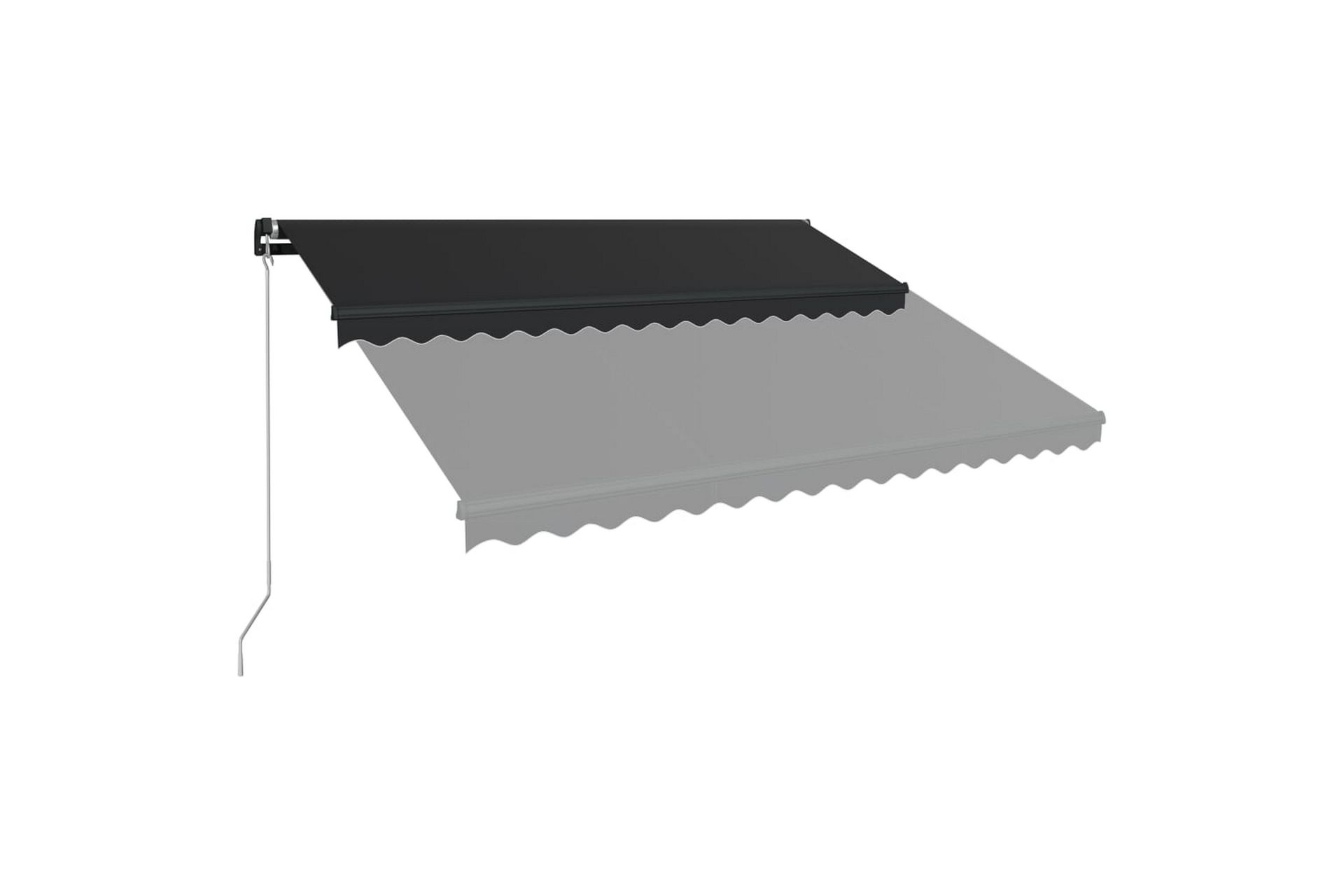 Manuell uttrekkbar markise med LED 450x300 cm antrasitt - Hagemøbler - Solbeskyttelse - Markiser - Balkongmarkise