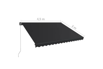 Manuell uttrekkbar markise med LED 450x300 cm antrasitt - Hagemøbler - Solbeskyttelse - Markiser - Balkongmarkise