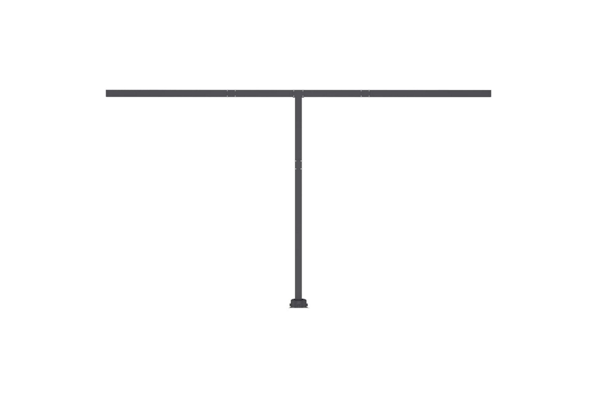 Manuell uttrekkbar markise med LED 450x300 cm gul og hvit - Gul - Hagemøbler - Solbeskyttelse - Markiser - Balkongmarkise