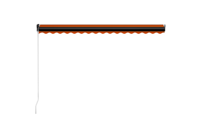 Manuell uttrekkbar markise med LED 450x300 cm oransje & brun - Vindusmarkise - Markiser - Solbeskyttelse vindu