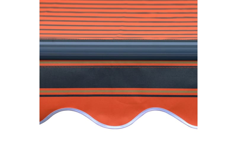 Manuell uttrekkbar markise med LED 450x300 cm oransje & brun - Hagemøbler - Solbeskyttelse - Markiser - Vindusmarkise