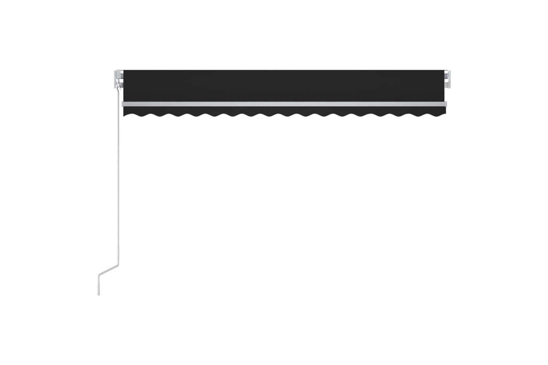 Manuell uttrekkbar markise med LED 450x350 cm antrasitt - Antrasittgrå - Hagemøbler - Solbeskyttelse - Markiser - Balkongmarkise