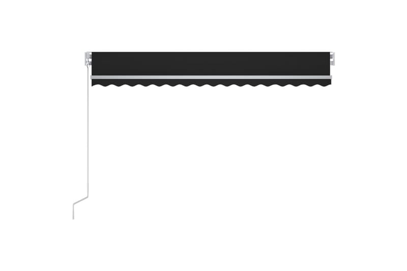 Manuell uttrekkbar markise med LED 450x350 cm antrasitt - Antrasittgrå - Hagemøbler - Solbeskyttelse - Markiser - Balkongmarkise