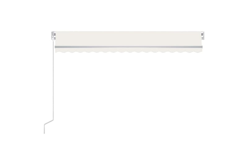 Manuell uttrekkbar markise med LED 450x350 cm kremhvit - Krem - Hagemøbler - Solbeskyttelse - Markiser - Balkongmarkise