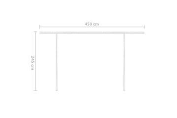 Manuell uttrekkbar markise med LED 4x3 m gul og hvit - Gul - Hagemøbler - Solbeskyttelse - Markiser - Balkongmarkise