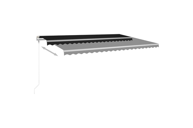 Manuell uttrekkbar markise med LED 500x300 cm antrasitt - Antrasittgrå - Balkongmarkise - Markiser - Terrassemarkise