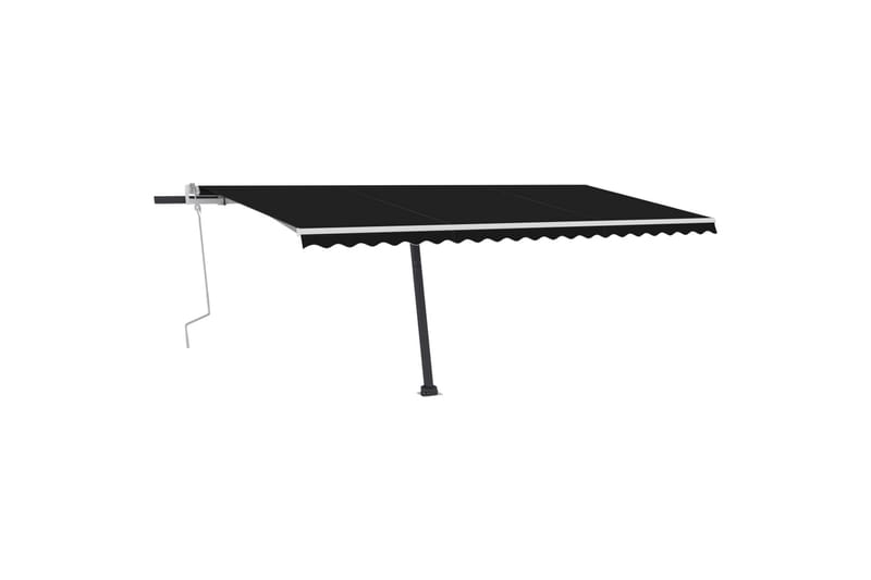 Manuell uttrekkbar markise med LED 500x300 cm antrasitt - Antrasittgrå - Hagemøbler - Solbeskyttelse - Markiser - Balkongmarkise