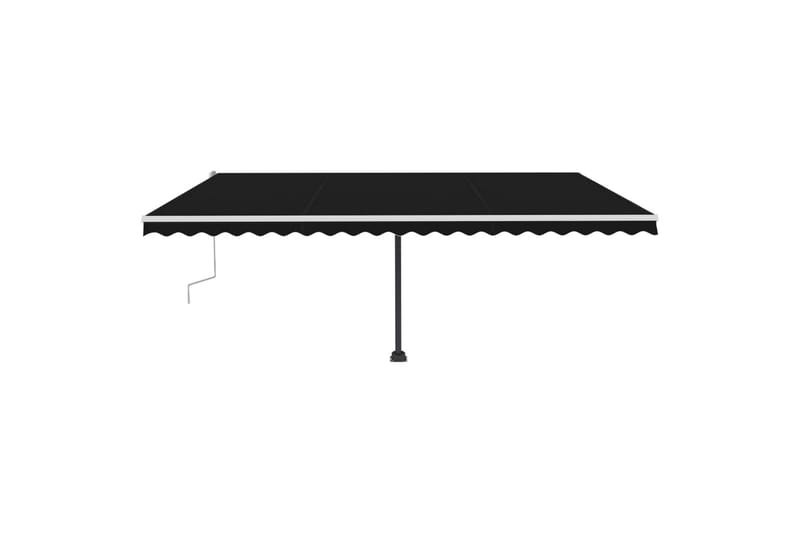 Manuell uttrekkbar markise med LED 500x300 cm antrasitt - Antrasittgrå - Hagemøbler - Solbeskyttelse - Markiser - Balkongmarkise