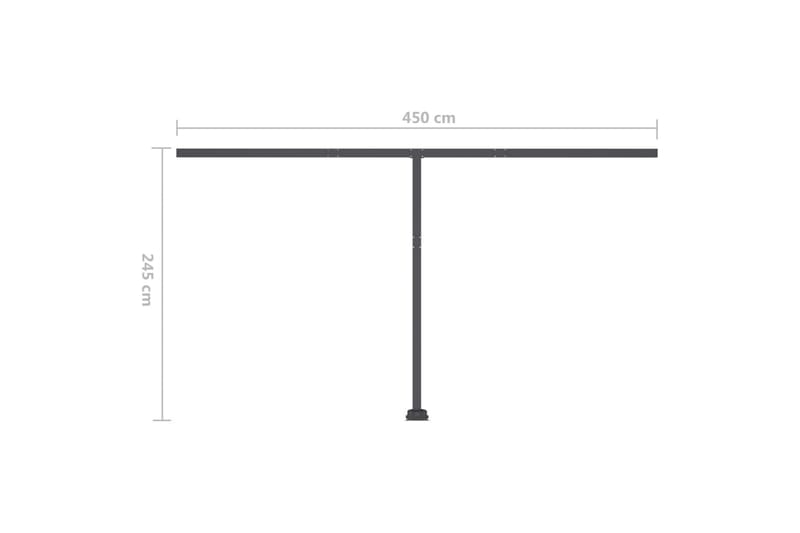 Manuell uttrekkbar markise med LED 500x300 cm kremhvit - Krem - Balkongmarkise - Markiser - Terrassemarkise