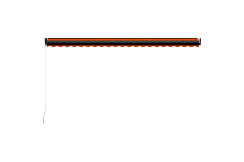 Manuell uttrekkbar markise med LED 500x300 cm oransje & brun - Vindusmarkise - Markiser
